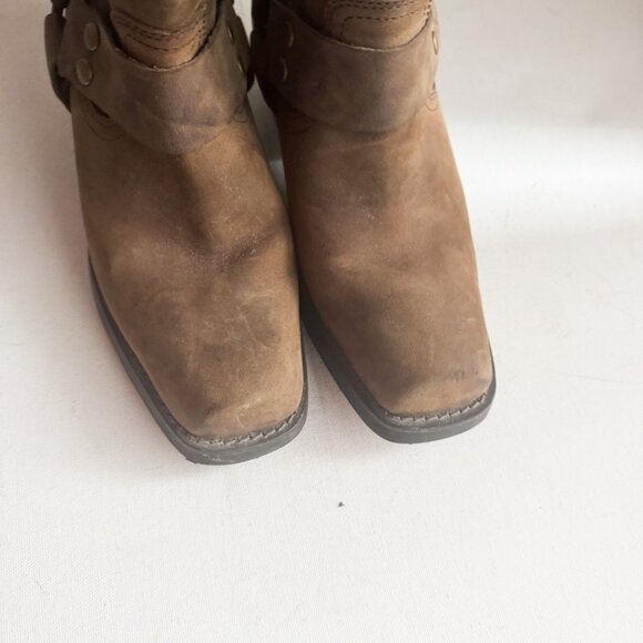 Vintage Natural  Reflections Nubuck Suede Brown Western Mid Calf Boots 7.5 - Picture 5 of 10